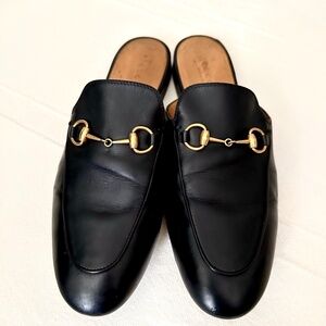 Gucci Princetown horsebit leather loafer mules - Black Nero 39